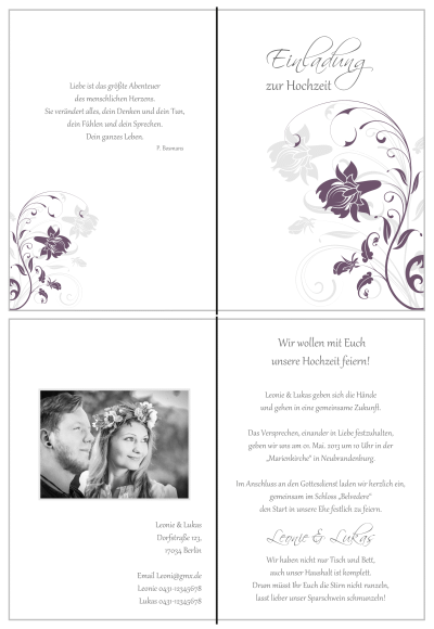  Einladungskarten Hochzeit, Hochzeitseinladungen, Hochzeitskarten, Einladungen für Hochzeit