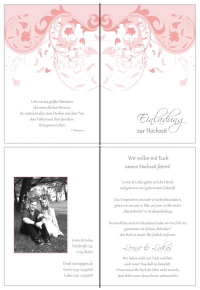  Einladungskarten Hochzeit, Hochzeitseinladungen, Hochzeitskarten, Einladungen für Hochzeit