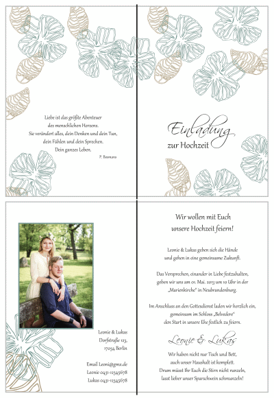  Einladungskarten Hochzeit, Hochzeitseinladungen, Hochzeitskarten, Einladungen für Hochzeit