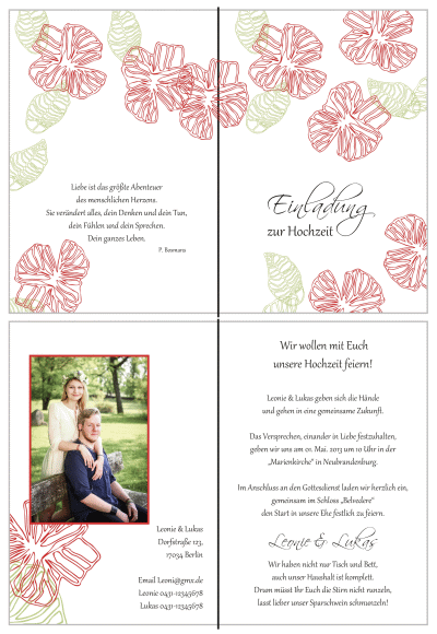  Einladungskarten Hochzeit, Hochzeitseinladungen, Hochzeitskarten, Einladungen für Hochzeit