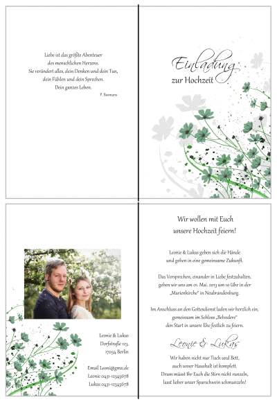  Einladungskarten Hochzeit, Hochzeitseinladungen, Hochzeitskarten, Einladungen für Hochzeit