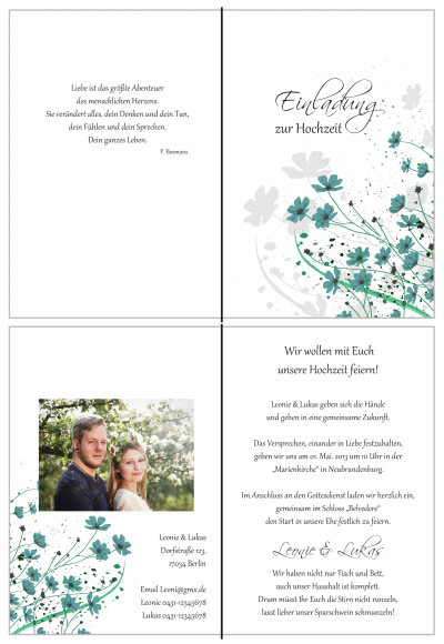  Einladungskarten Hochzeit, Hochzeitseinladungen, Hochzeitskarten, Einladungen für Hochzeit