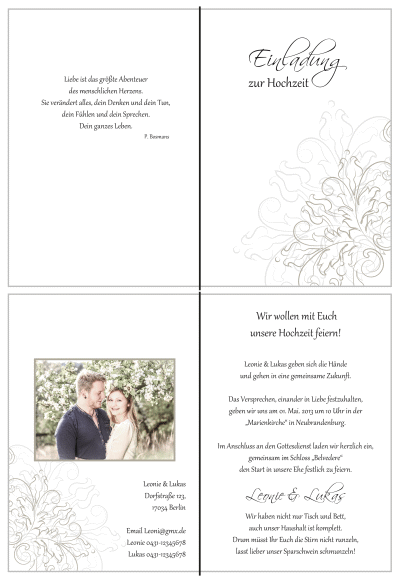  Einladungskarten Hochzeit, Hochzeitseinladungen, Hochzeitskarten, Einladungen für Hochzeit