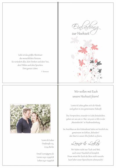  Einladungskarten Hochzeit, Hochzeitseinladungen, Hochzeitskarten, Einladungen für Hochzeit