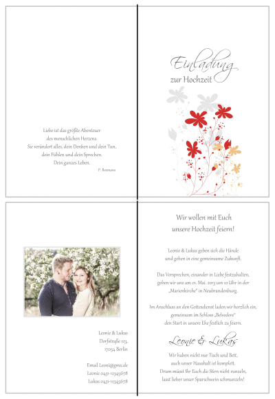  Einladungskarten Hochzeit, Hochzeitseinladungen, Hochzeitskarten, Einladungen für Hochzeit