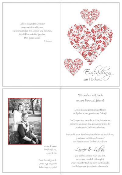  Einladungskarten Hochzeit, Hochzeitseinladungen, Hochzeitskarten, Einladungen für Hochzeit