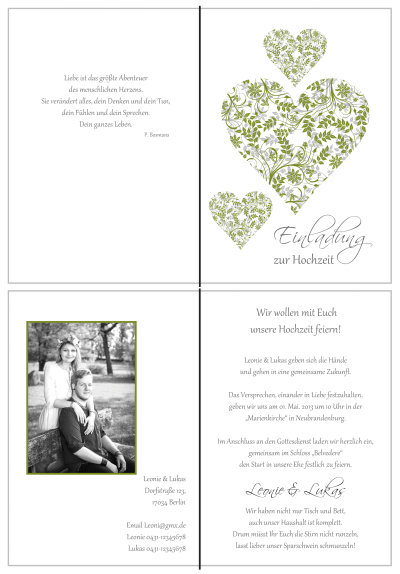  Einladungskarten Hochzeit, Hochzeitseinladungen, Hochzeitskarten, Einladungen für Hochzeit