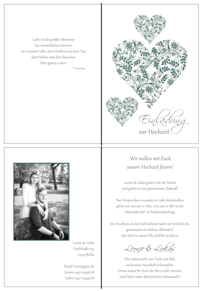  Einladungskarten Hochzeit, Hochzeitseinladungen, Hochzeitskarten, Einladungen für Hochzeit