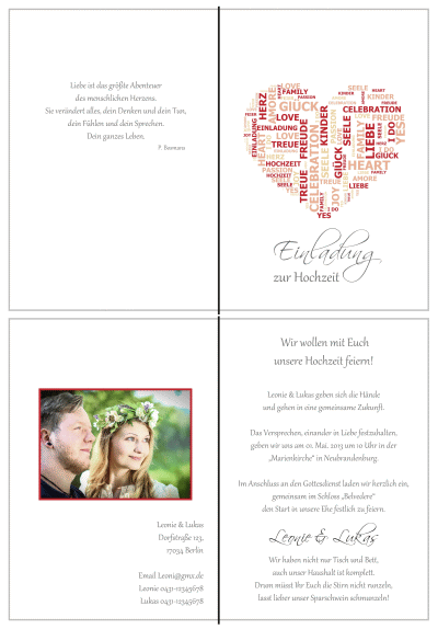  Einladungskarten Hochzeit, Hochzeitseinladungen, Hochzeitskarten, Einladungen für Hochzeit