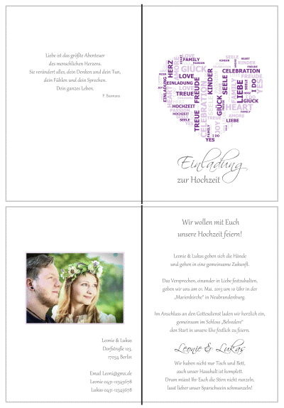  Einladungskarten Hochzeit, Hochzeitseinladungen, Hochzeitskarten, Einladungen für Hochzeit