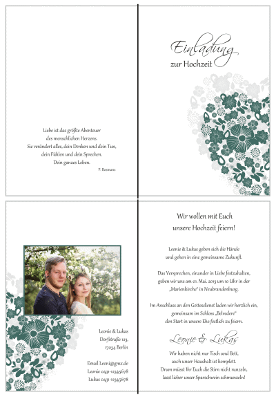  Einladungskarten Hochzeit, Hochzeitseinladungen, Hochzeitskarten, Einladungen für Hochzeit