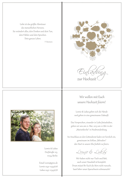  Einladungskarten Hochzeit, Hochzeitseinladungen, Hochzeitskarten, Einladungen für Hochzeit