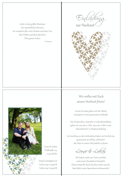  Einladungskarten Hochzeit, Hochzeitseinladungen, Hochzeitskarten, Einladungen für Hochzeit