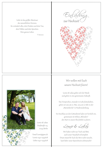  Einladungskarten Hochzeit, Hochzeitseinladungen, Hochzeitskarten, Einladungen für Hochzeit