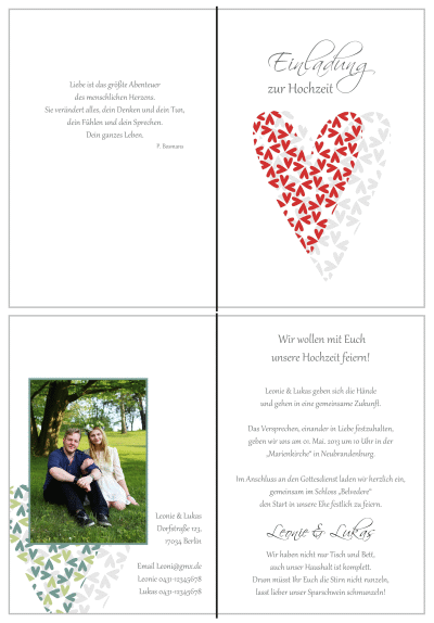  Einladungskarten Hochzeit, Hochzeitseinladungen, Hochzeitskarten, Einladungen für Hochzeit