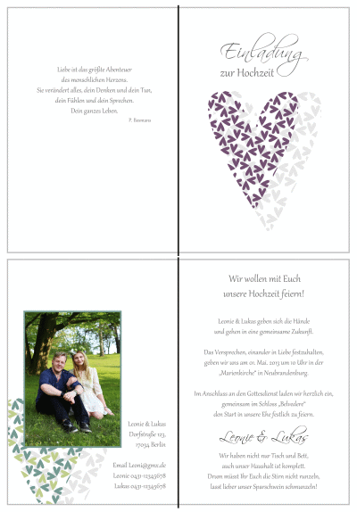  Einladungskarten Hochzeit, Hochzeitseinladungen, Hochzeitskarten, Einladungen für Hochzeit