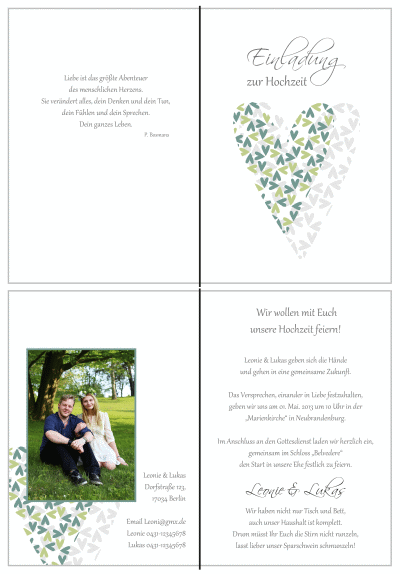  Einladungskarten Hochzeit, Hochzeitseinladungen, Hochzeitskarten, Einladungen für Hochzeit