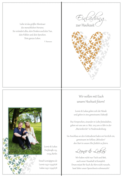  Einladungskarten Hochzeit, Hochzeitseinladungen, Hochzeitskarten, Einladungen für Hochzeit