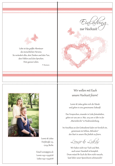  Einladungskarten Hochzeit, Hochzeitseinladungen, Hochzeitskarten, Einladungen für Hochzeit