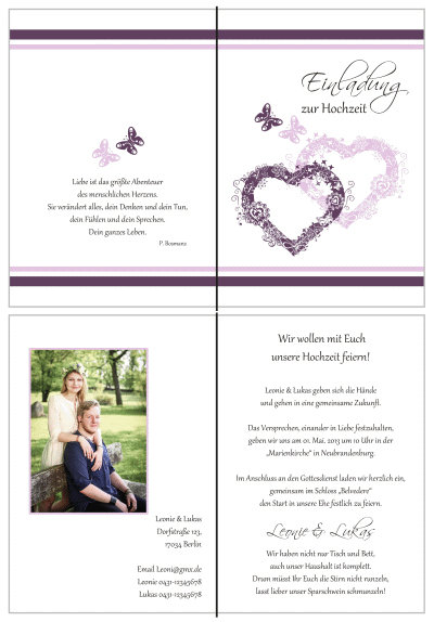  Einladungskarten Hochzeit, Hochzeitseinladungen, Hochzeitskarten, Einladungen für Hochzeit