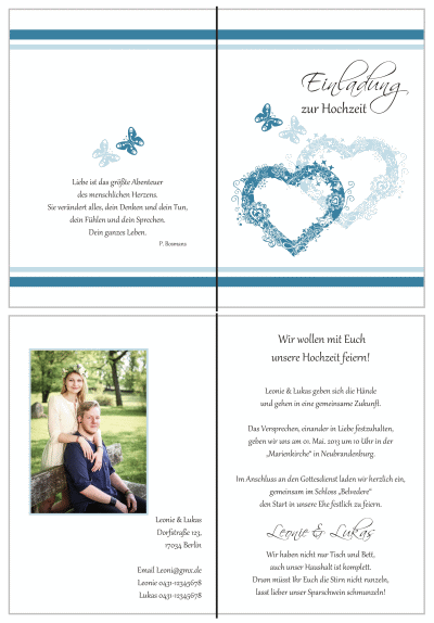  Einladungskarten Hochzeit, Hochzeitseinladungen, Hochzeitskarten, Einladungen für Hochzeit