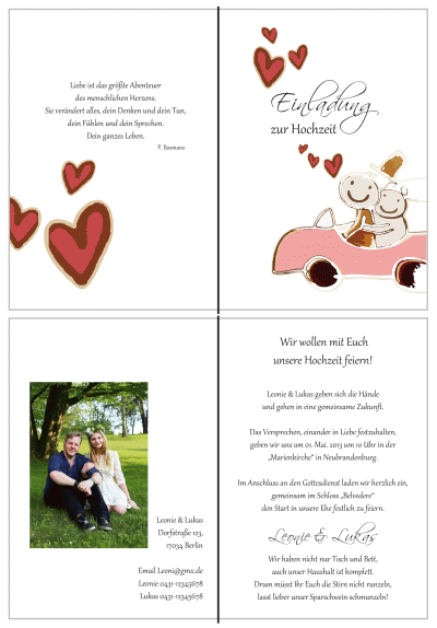  Einladungskarten Hochzeit, Hochzeitseinladungen, Hochzeitskarten, Einladungen für Hochzeit