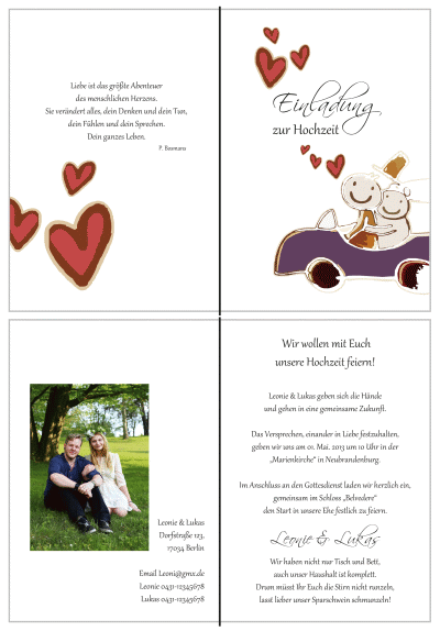  Einladungskarten Hochzeit, Hochzeitseinladungen, Hochzeitskarten, Einladungen für Hochzeit