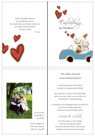  Einladungskarten Hochzeit, Hochzeitseinladungen, Hochzeitskarten, Einladungen für Hochzeit