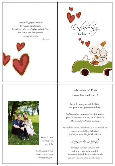  Einladungskarten Hochzeit, Hochzeitseinladungen, Hochzeitskarten, Einladungen für Hochzeit