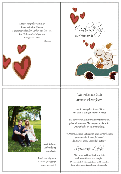  Einladungskarten Hochzeit, Hochzeitseinladungen, Hochzeitskarten, Einladungen für Hochzeit
