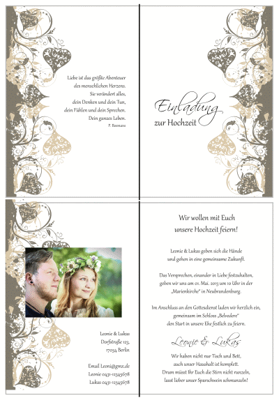  Einladungskarten Hochzeit, Hochzeitseinladungen, Hochzeitskarten, Einladungen für Hochzeit