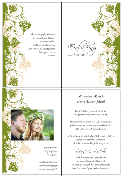  Einladungskarten Hochzeit, Hochzeitseinladungen, Hochzeitskarten, Einladungen für Hochzeit