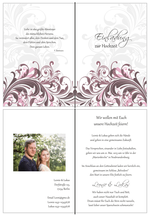  Einladungskarten Hochzeit, Hochzeitseinladungen, Hochzeitskarten, Einladungen für Hochzeit