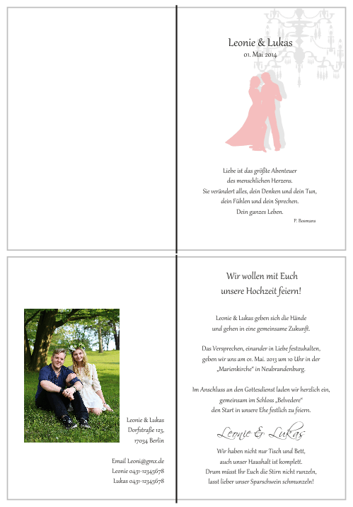  Einladungskarten Hochzeit, Hochzeitseinladungen, Hochzeitskarten, Einladungen für Hochzeit