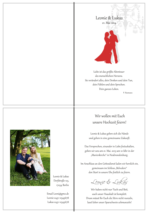  Einladungskarten Hochzeit, Hochzeitseinladungen, Hochzeitskarten, Einladungen für Hochzeit