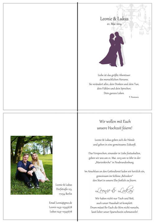 Einladungskarten Hochzeit, Hochzeitseinladungen, Hochzeitskarten, Einladungen für Hochzeit