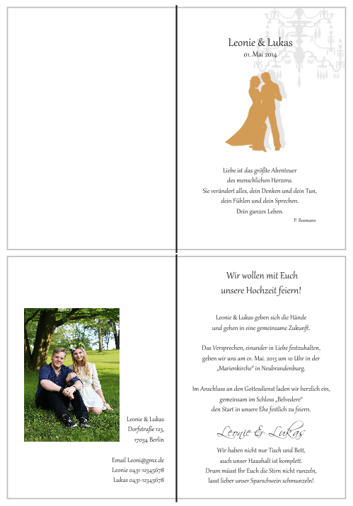  Einladungskarten Hochzeit, Hochzeitseinladungen, Hochzeitskarten, Einladungen für Hochzeit