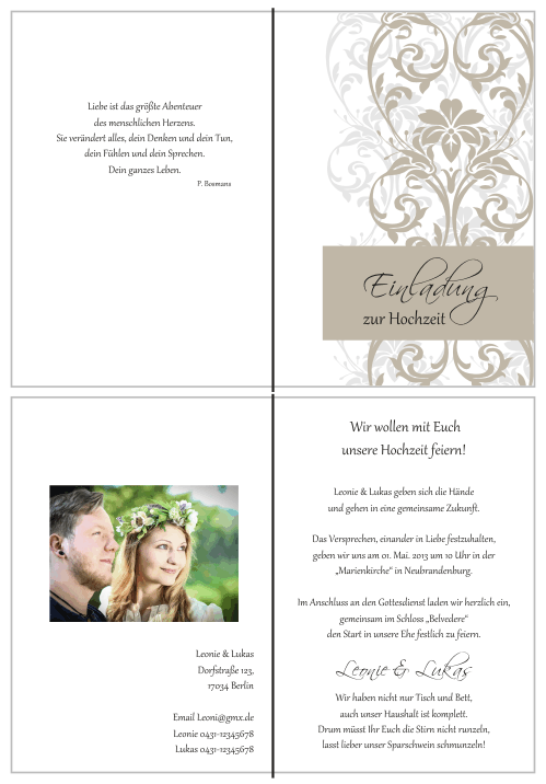  Einladungskarten Hochzeit, Hochzeitseinladungen, Hochzeitskarten, Einladungen für Hochzeit