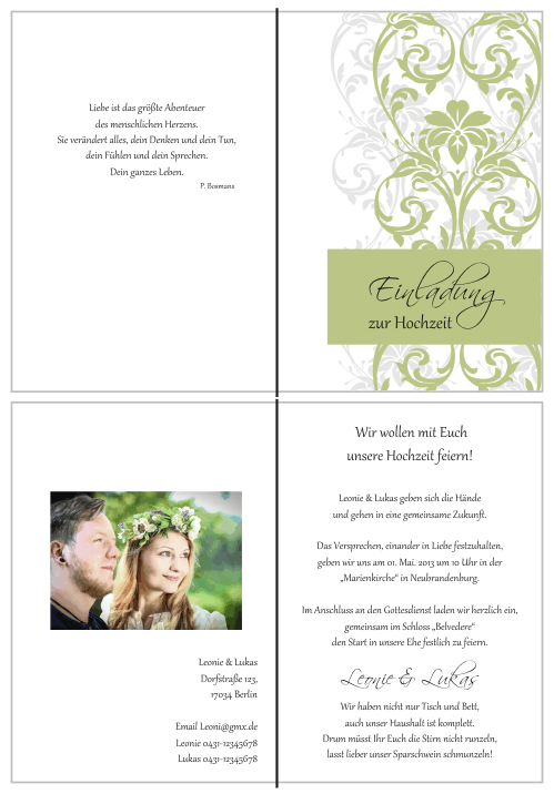  Einladungskarten Hochzeit, Hochzeitseinladungen, Hochzeitskarten, Einladungen für Hochzeit