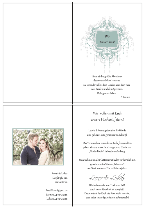  Einladungskarten Hochzeit, Hochzeitseinladungen, Hochzeitskarten, Einladungen für Hochzeit