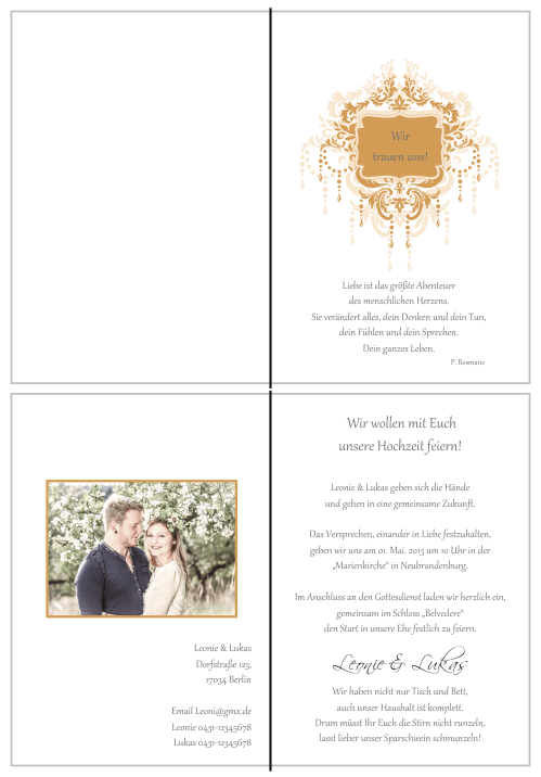  Einladungskarten Hochzeit, Hochzeitseinladungen, Hochzeitskarten, Einladungen für Hochzeit