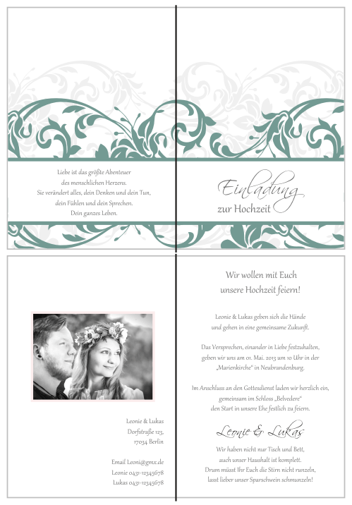  Einladungskarten Hochzeit, Hochzeitseinladungen, Hochzeitskarten, Einladungen für Hochzeit