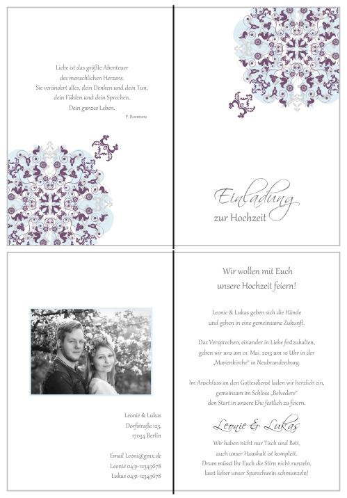  Einladungskarten Hochzeit, Hochzeitseinladungen, Hochzeitskarten, Einladungen für Hochzeit