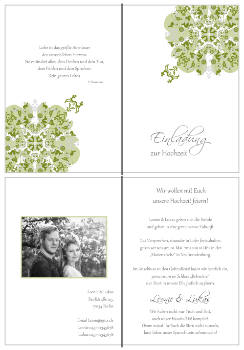  Einladungskarten Hochzeit, Hochzeitseinladungen, Hochzeitskarten, Einladungen für Hochzeit