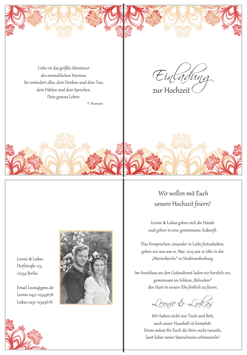  Einladungskarten Hochzeit, Hochzeitseinladungen, Hochzeitskarten, Einladungen für Hochzeit