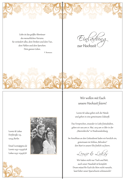  Einladungskarten Hochzeit, Hochzeitseinladungen, Hochzeitskarten, Einladungen für Hochzeit