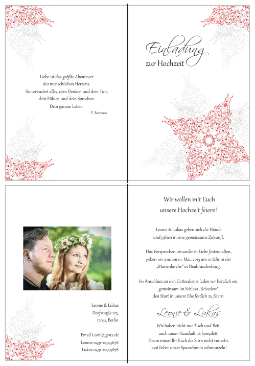  Einladungskarten Hochzeit, Hochzeitseinladungen, Hochzeitskarten, Einladungen für Hochzeit