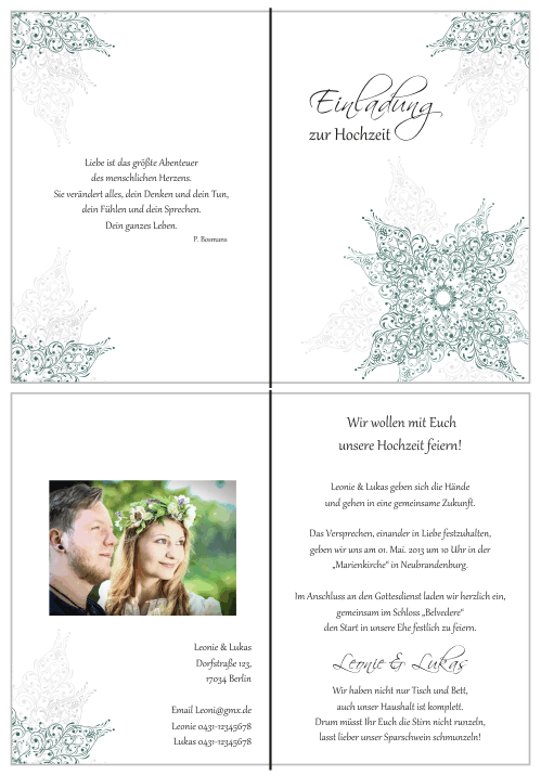  Einladungskarten Hochzeit, Hochzeitseinladungen, Hochzeitskarten, Einladungen für Hochzeit