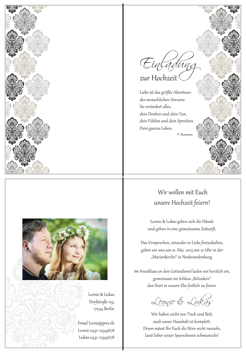  Einladungskarten Hochzeit, Hochzeitseinladungen, Hochzeitskarten, Einladungen für Hochzeit