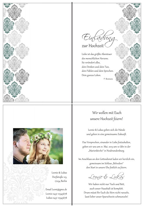  Einladungskarten Hochzeit, Hochzeitseinladungen, Hochzeitskarten, Einladungen für Hochzeit